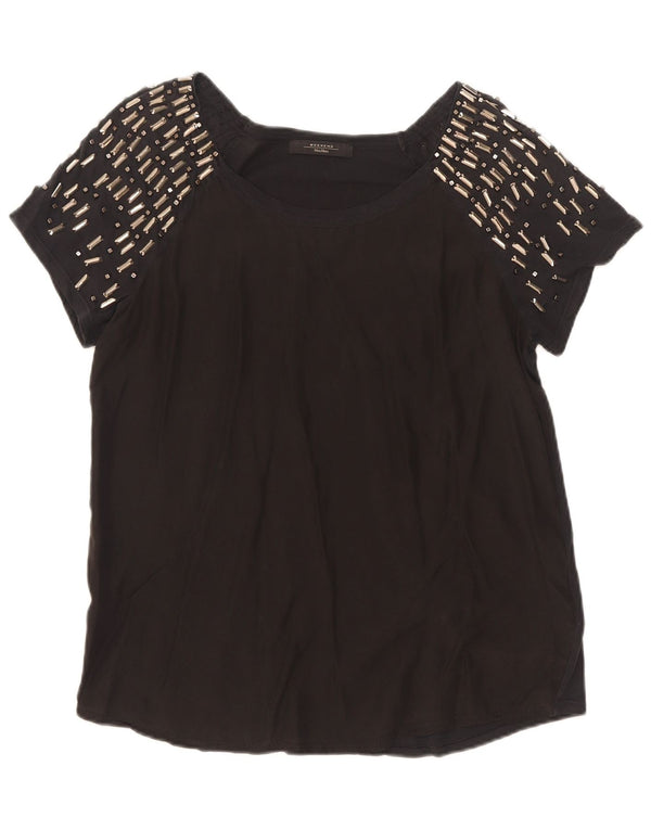 T-shirt weekend da donna Max Mara Top UK 12 cotone nero medio