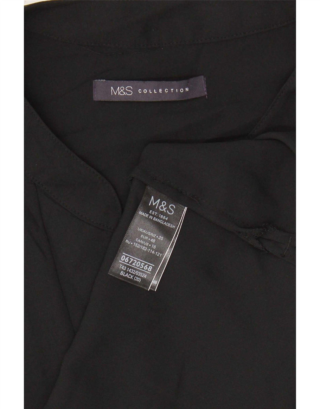 Top camicetta senza maniche da donna Marks & Spencer UK 20 2XL poliestere nero