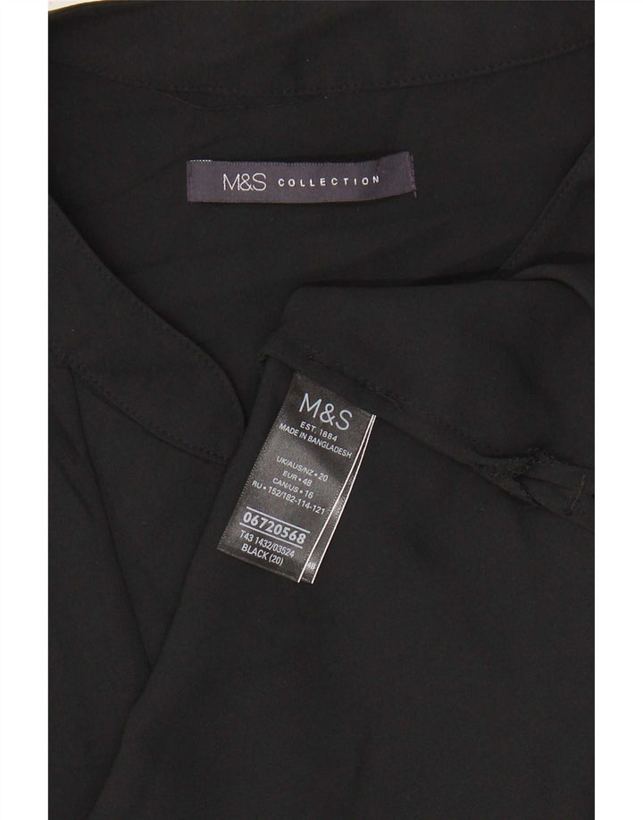 Top camicetta senza maniche da donna Marks & Spencer UK 20 2XL poliestere nero