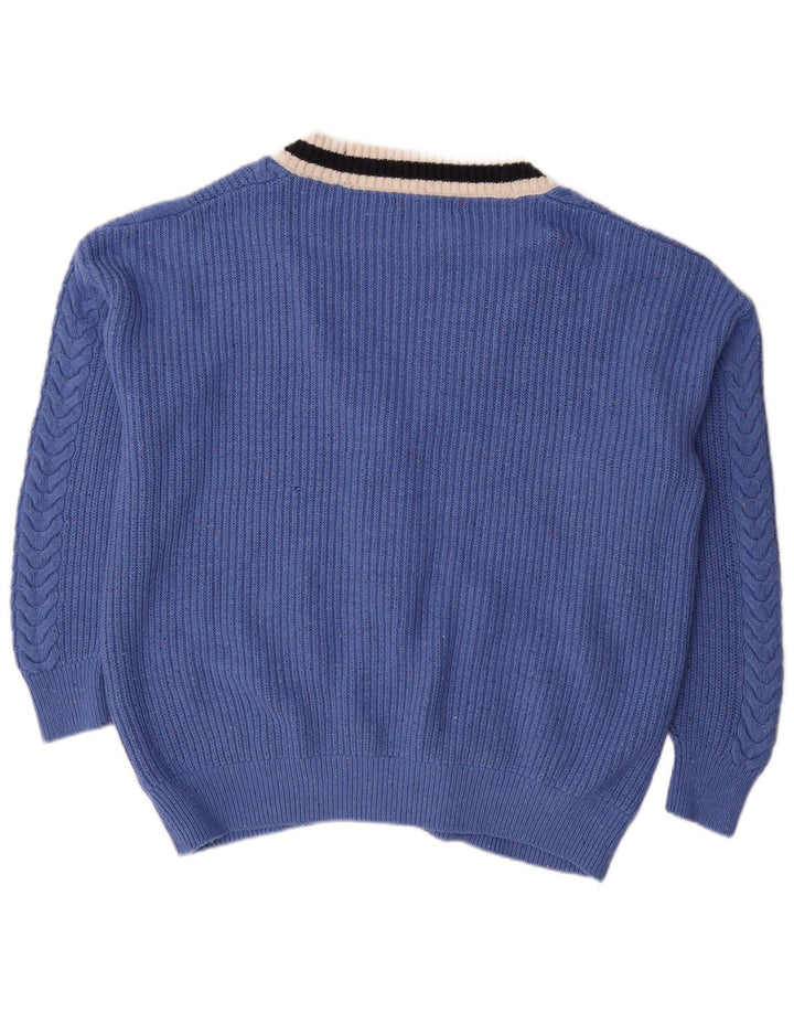 Maglione cardigan oversize da donna Marks & Spencer UK 16 grande cotone blu