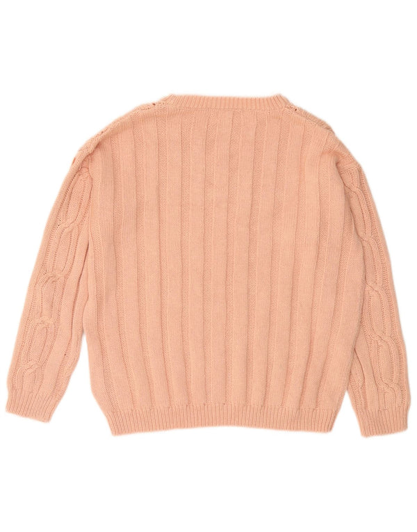 MARKS & SPENCER Maglione girocollo da donna UK 12 Cotone rosa medio