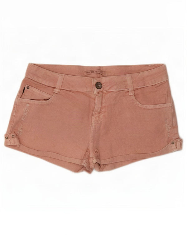 Pantaloncini di jeans invecchiati Zara da donna EU 38 piccoli W28 rosa