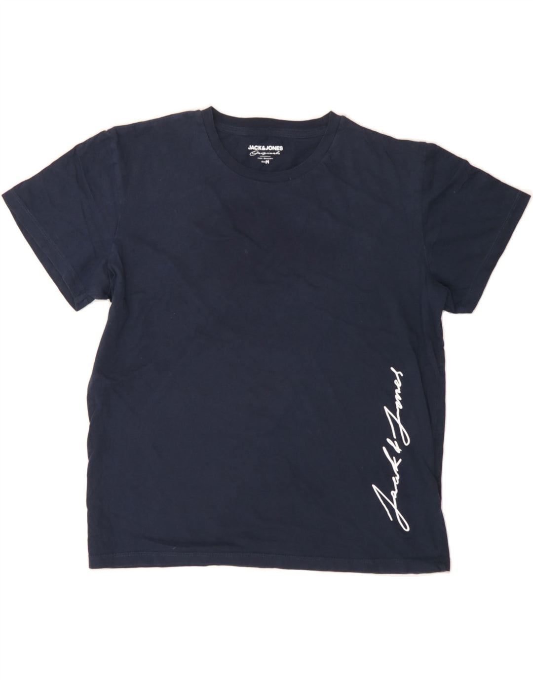 JACK & JONES Mens Graphic T-Shirt Top Medium Navy Blue Cotton Vintage Jack & Jones and Second-Hand Jack & Jones from Messina Hembry 