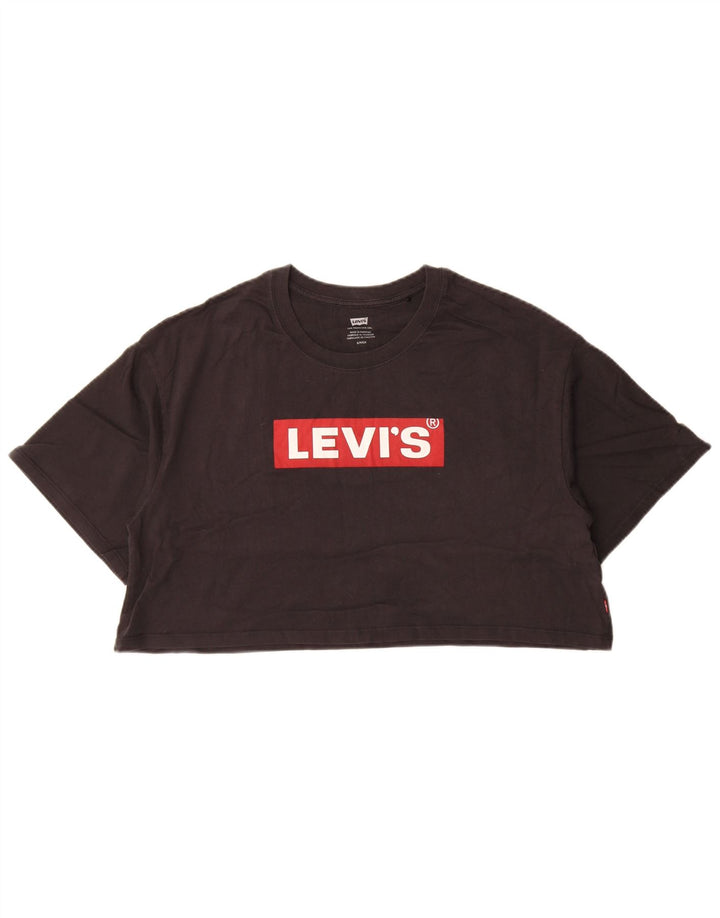 T-shirt grafica oversize corta da donna Levi's Top UK 10 piccola nera