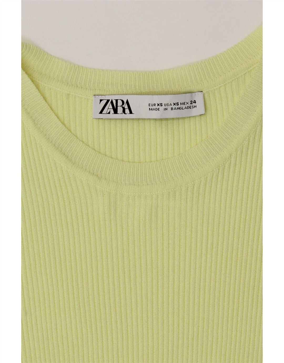 Top corto a maniche corte da donna Zara UK 4 XS giallo