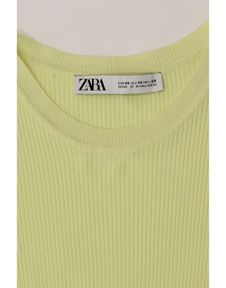 Top corto a maniche corte da donna Zara UK 4 XS giallo