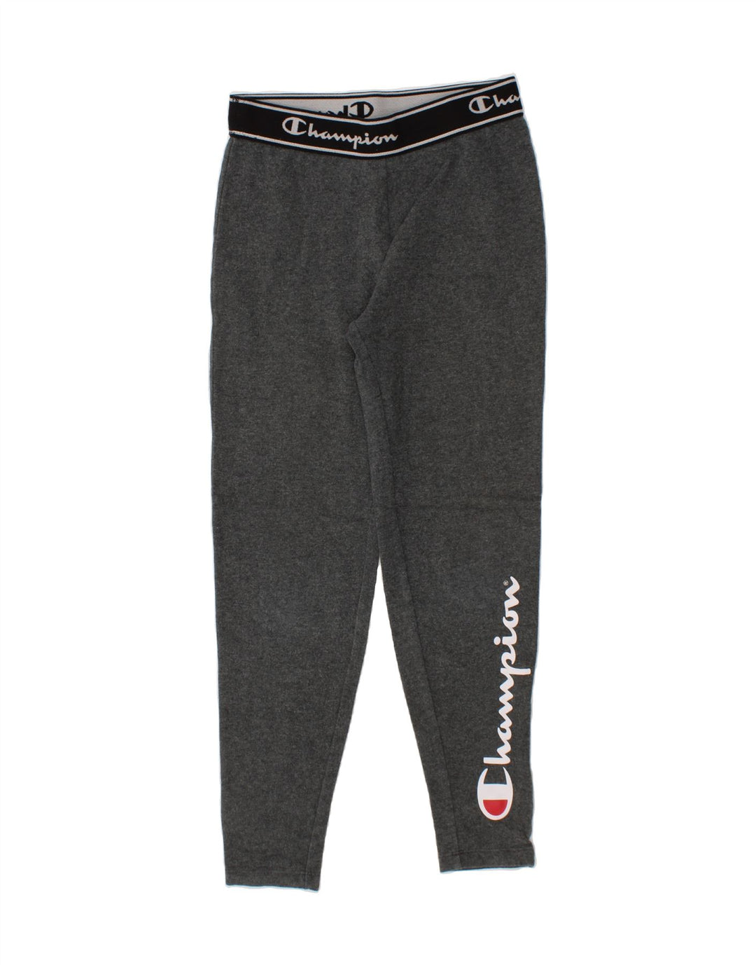 CHAMPION Girls Graphic Leggings 9-10 Years Grey Cotton Vintage Champion and Second-Hand Champion from Messina Hembry 