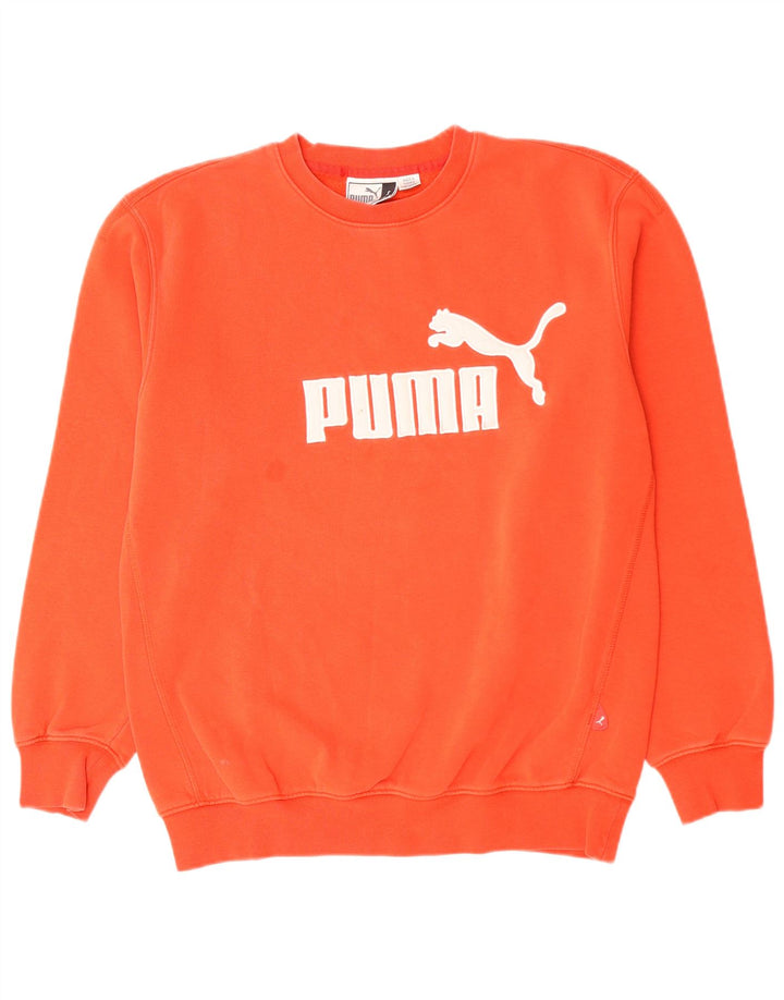 Felpa con grafica PUMA da uomo, piccola, in cotone arancione