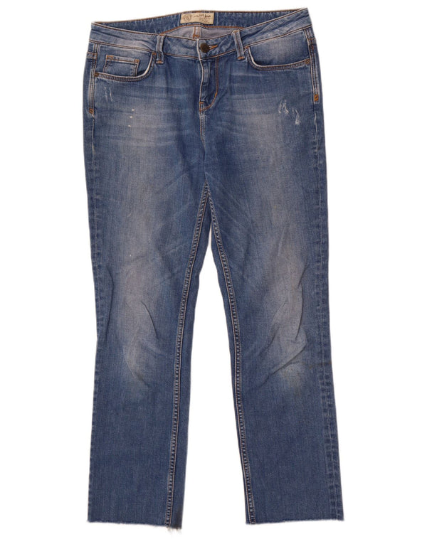 Jeans dritti effetto consumato da donna Fat Face W30 L28 cotone blu