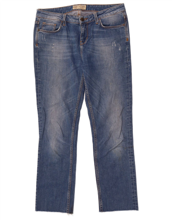 Jeans dritti effetto consumato da donna Fat Face W30 L28 cotone blu