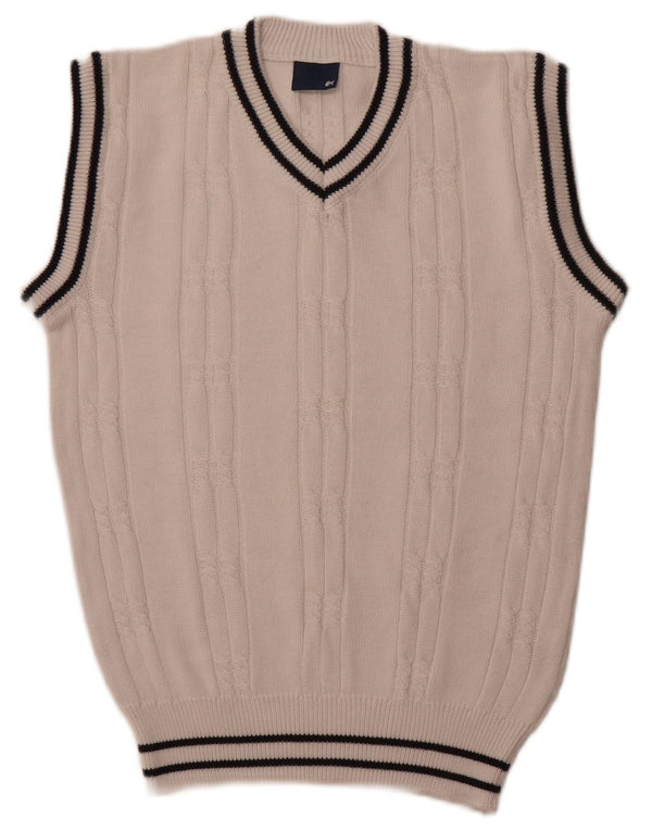 FISHBONE Mens Vest Tank Top Small White Cotton