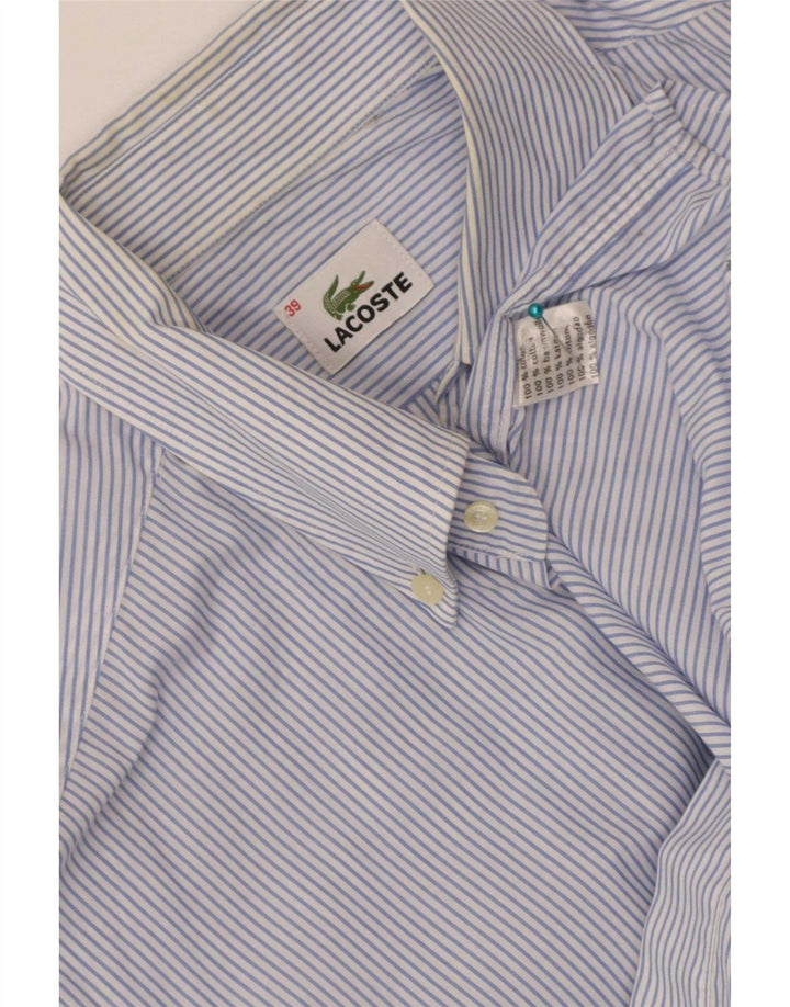 Camicia da uomo Lacoste taglia 39 cotone gessato blu medio