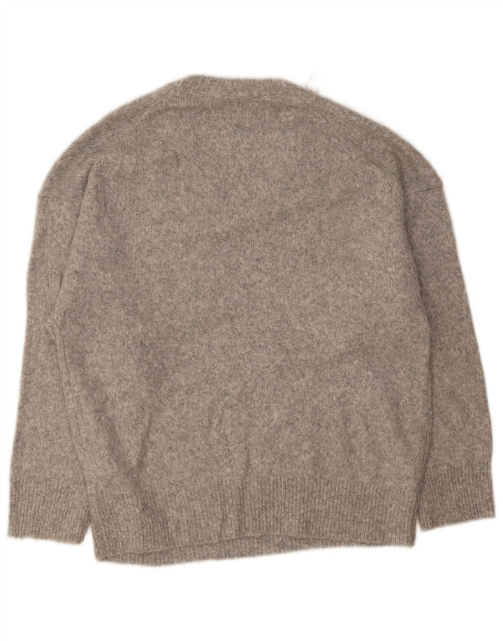 Maglione Zara da uomo con scollo a V piccolo in acrilico grigio