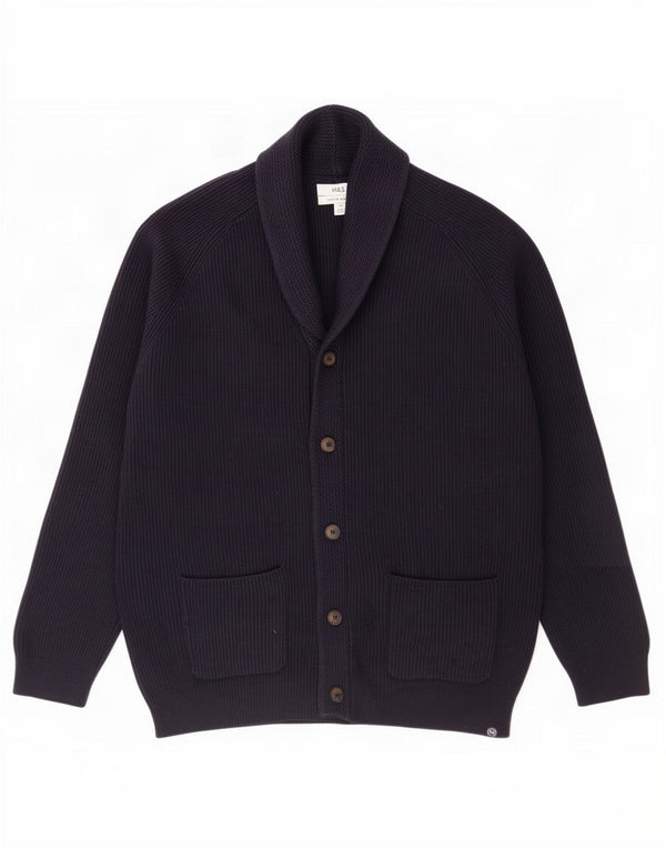 Maglione cardigan da uomo Marks & Spencer 2XL poliestere blu navy