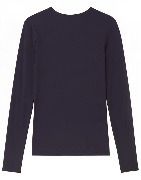 Top Zara da donna a maniche lunghe UK 8 Small blu navy in poliammide