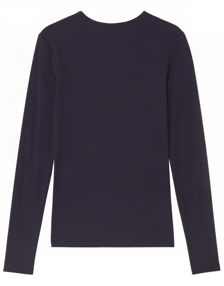 Top Zara da donna a maniche lunghe UK 8 Small blu navy in poliammide