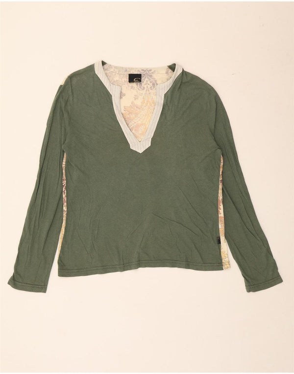 Just Cavalli Top da donna a maniche lunghe UK 12 Verde medio floreale