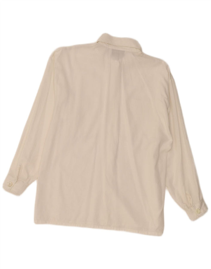 Camicia da donna Pancaldi & B UK 14 grande floreale bianco