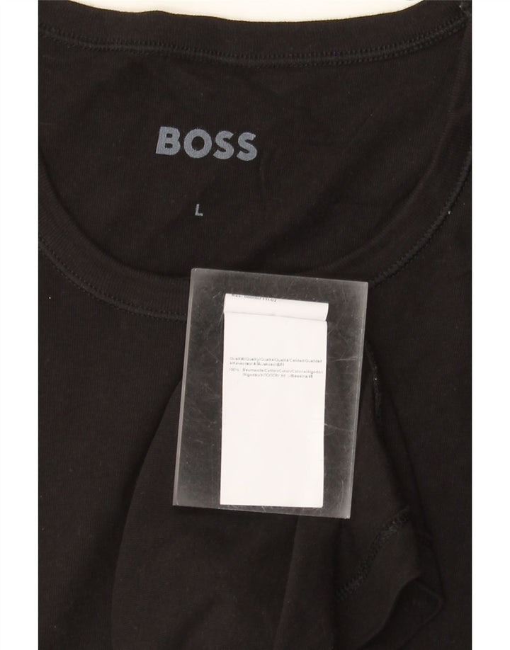 T-shirt da uomo Hugo Boss Top grande in cotone nero