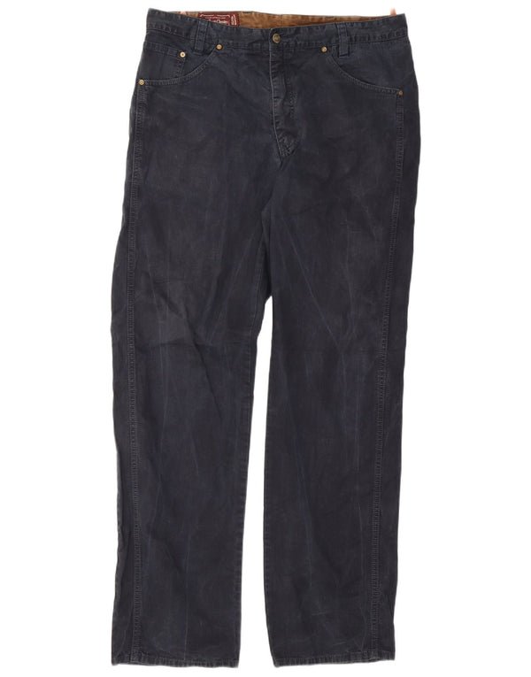 Pantaloni casual dritti da uomo Marlboro Classics W40 L34 cotone blu navy