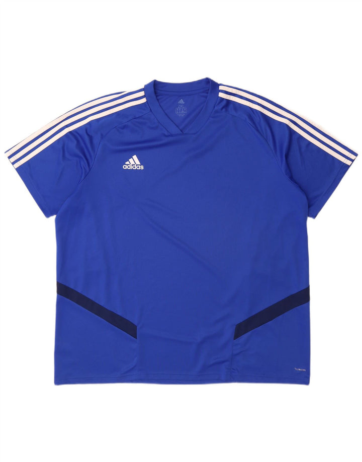 Maglietta Adidas Climacool da uomo Top 2XL Blu Colourblock