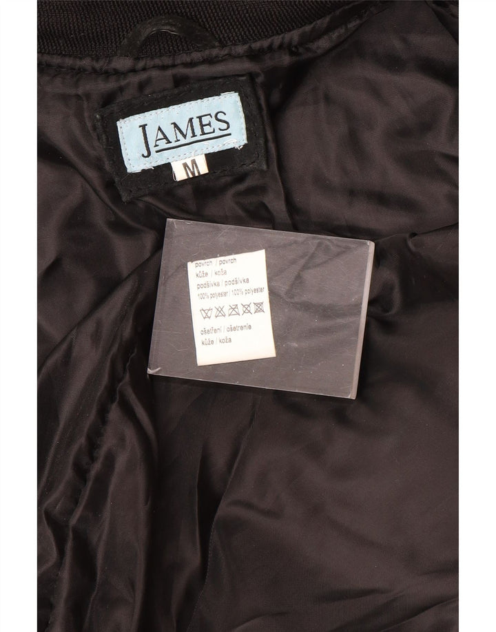 Giubbotto bomber in pelle scamosciata da uomo VINTAGE UK 38 in pelle nera media