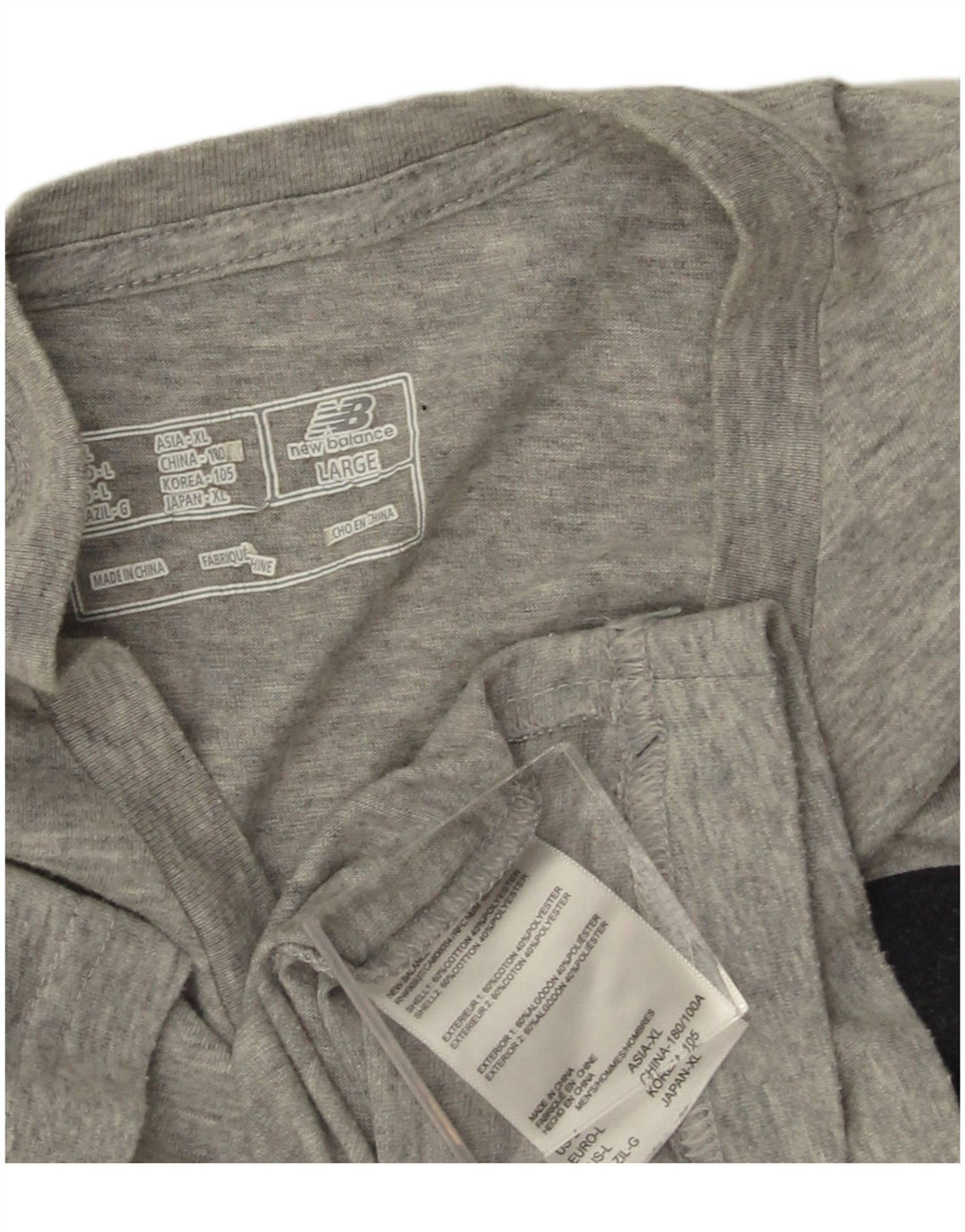 NEW BALANCE T-shirt grafica da uomo Top grande in cotone chiazzato grigio