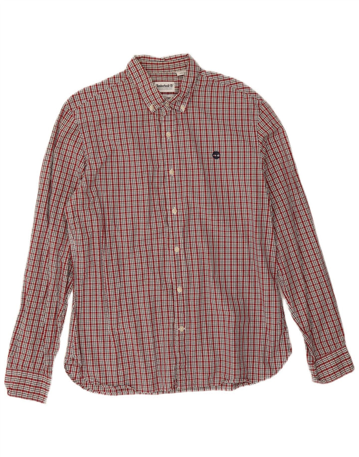 Camicia da uomo Timberland in cotone a quadri rossi grandi