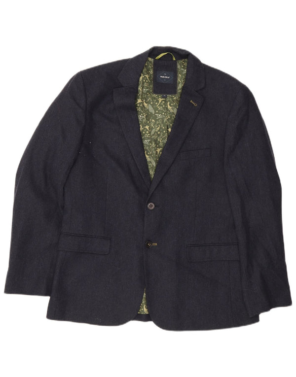 Giacca blazer a 2 bottoni da uomo White Stuff UK 42 XL Lana blu navy