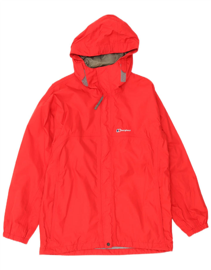 Giacca antipioggia con cappuccio per ragazzi Berghaus 12-13 anni in nylon rosso