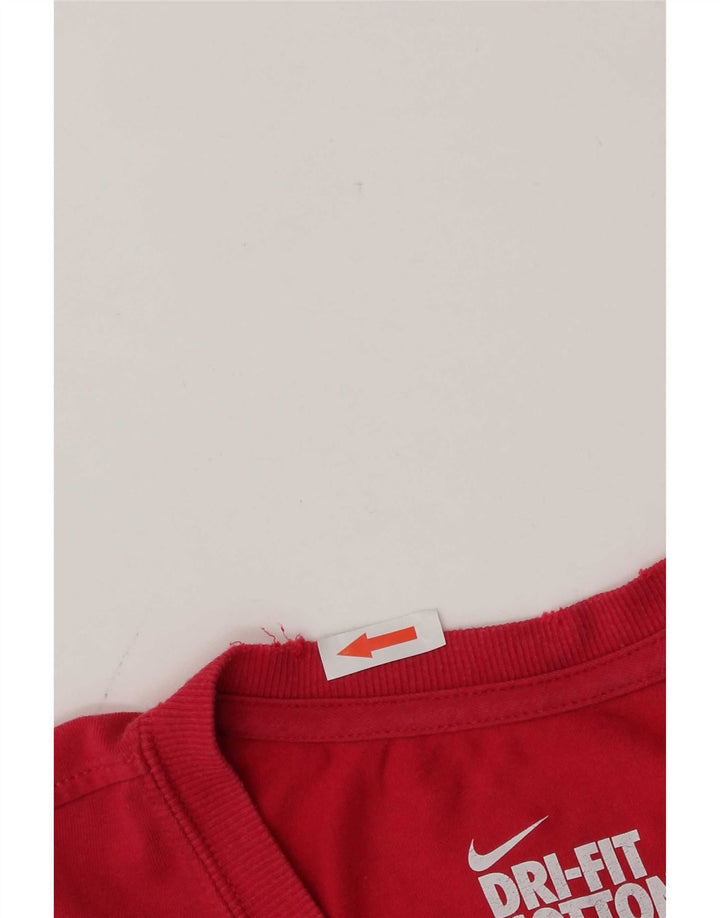 T-shirt grafica Nike Dri Fit da donna UK 12/14 rosso medio
