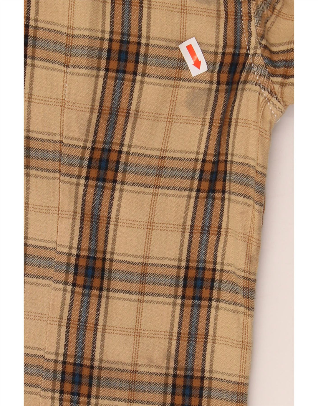 Camicia Guess da uomo in flanella di cotone a quadri beige piccolo