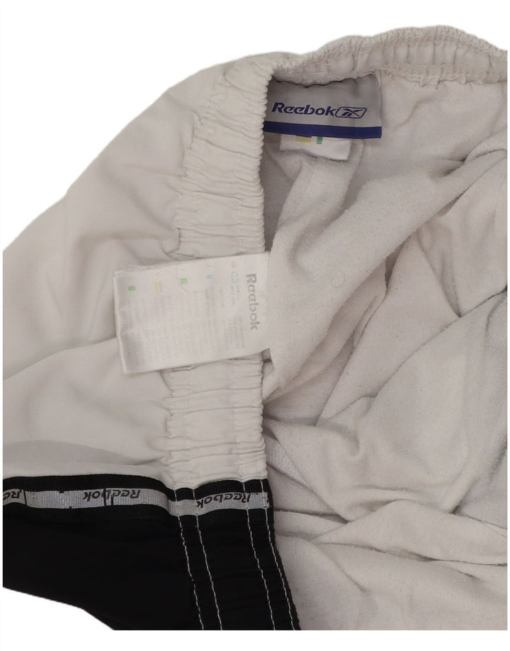 Pantaloni da tuta grafica Reebok da uomo in poliestere color block bianco medio