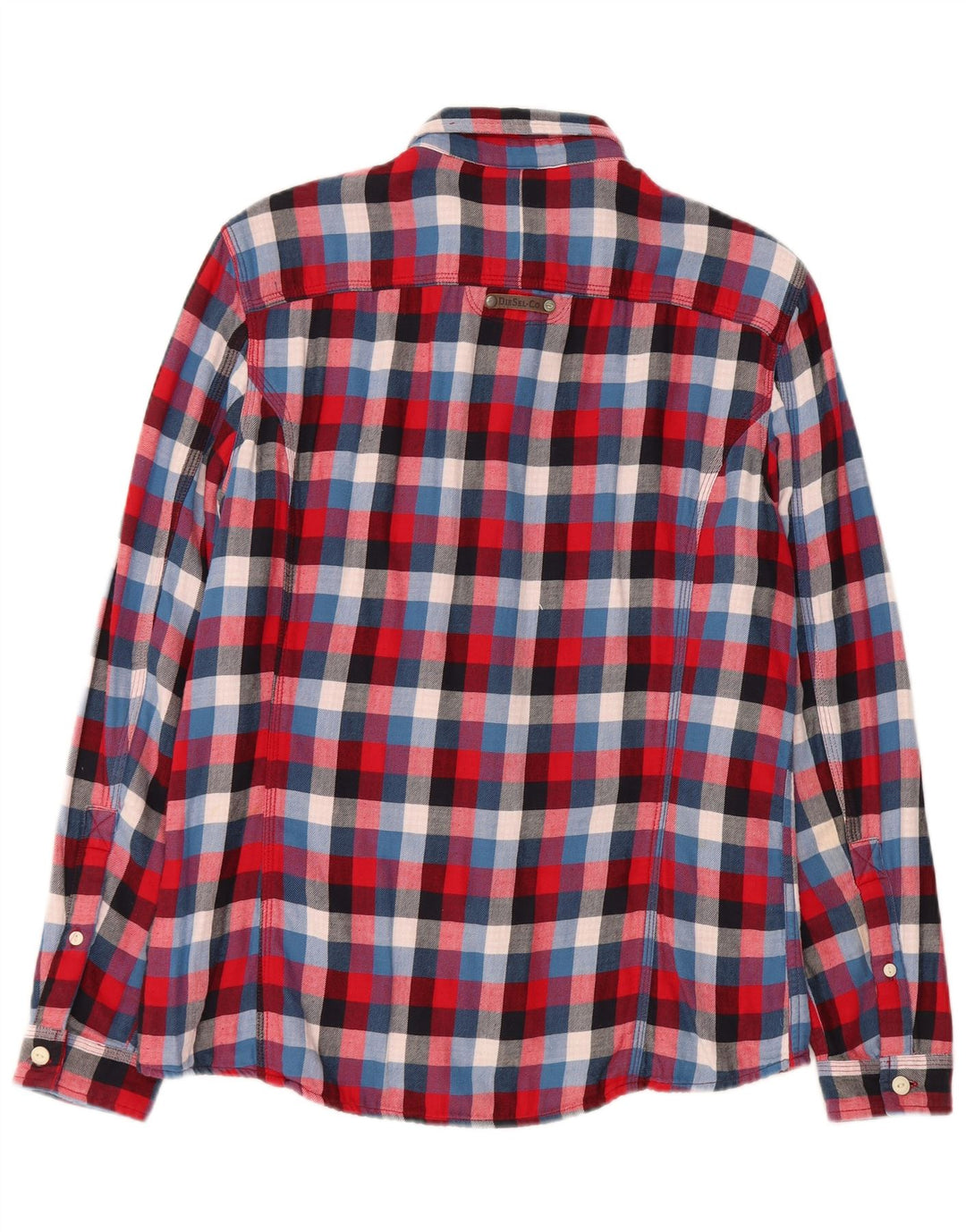 Camicia Diesel da uomo in flanella di cotone a quadri rossi medi