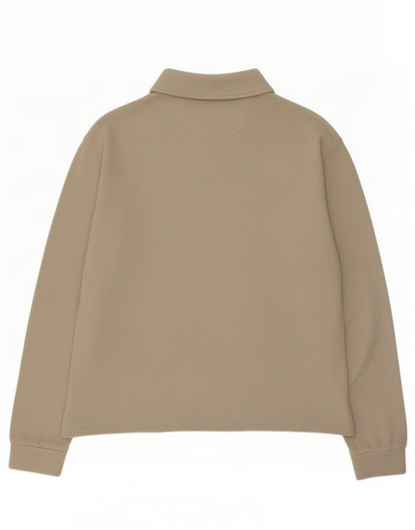 Polo Zara da uomo a maniche lunghe piccola in cotone beige