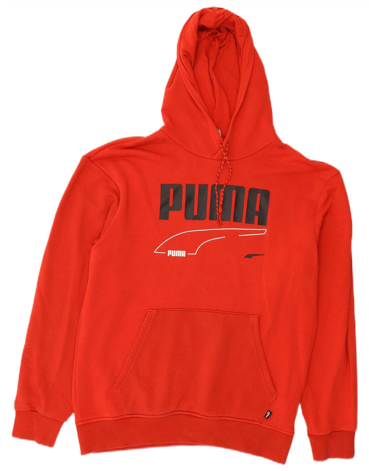 Felpa con cappuccio grafica da uomo Puma Small in cotone rosso