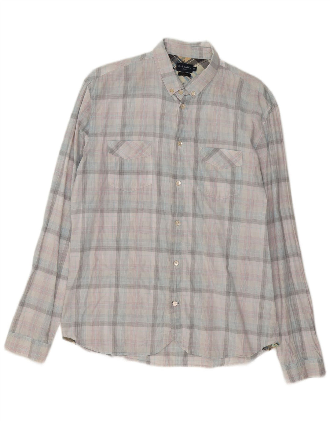 Camicia da uomo Classic Fit Paul Smith, cotone a quadri multicolore medio
