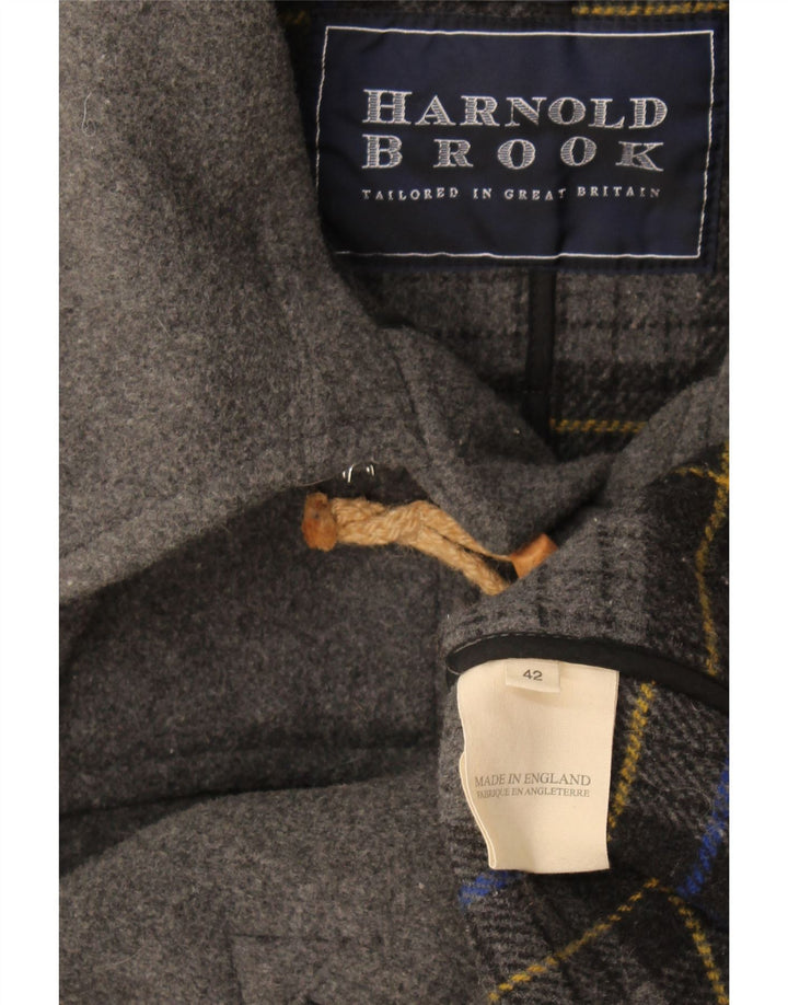 Montgomery con cappuccio da uomo vintage UK 42 XL in lana grigia
