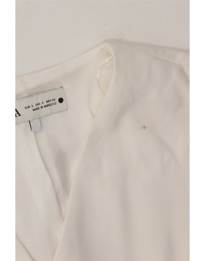 Gilet da donna Zara UK 10 piccolo poliestere bianco