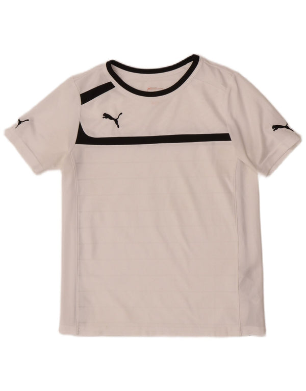 Maglietta grafica regolare da ragazzo Puma 11-12 anni Colorblock bianco