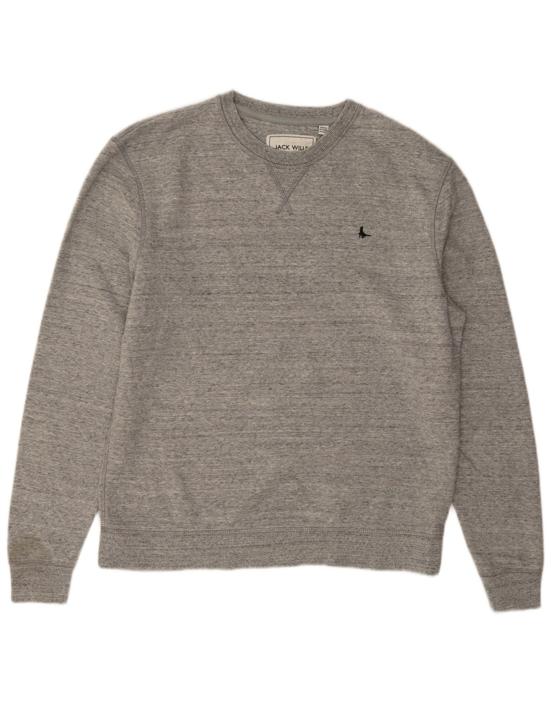 Felpa da uomo Jack Wills Maglione in cotone screziato grigio medio