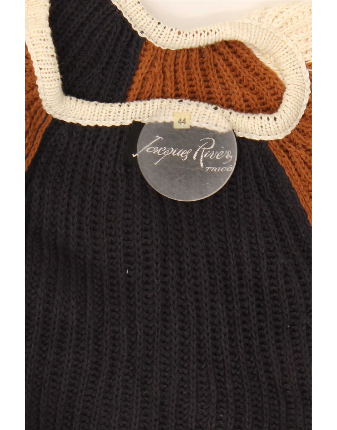 Maglione vintage da donna con scollo a barca e maniche a 1/2 IT 44 medio multicolore