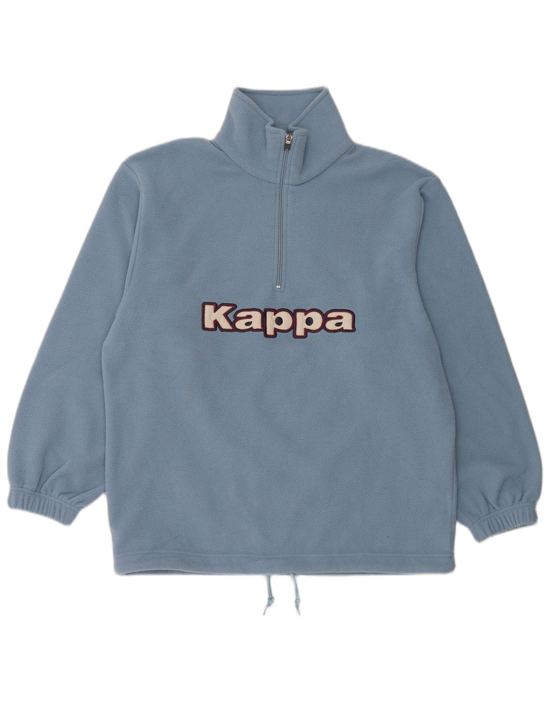 KAPPA Mens Graphic Zip Neck Fleece Jumper Small Blue Polyester