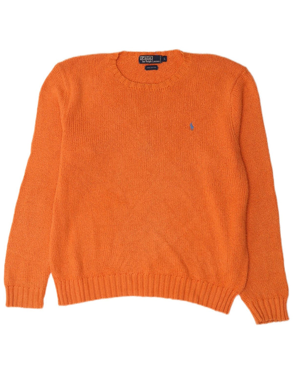 Polo Ralph Lauren Maglione girocollo da uomo di grandi dimensioni in cotone arancione