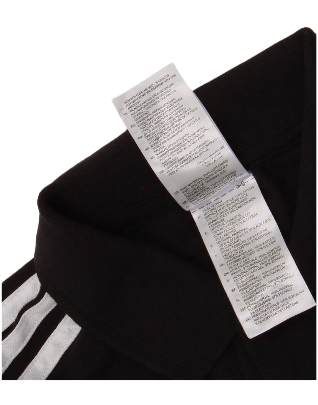 Polo Adidas da uomo piccola in cotone nero