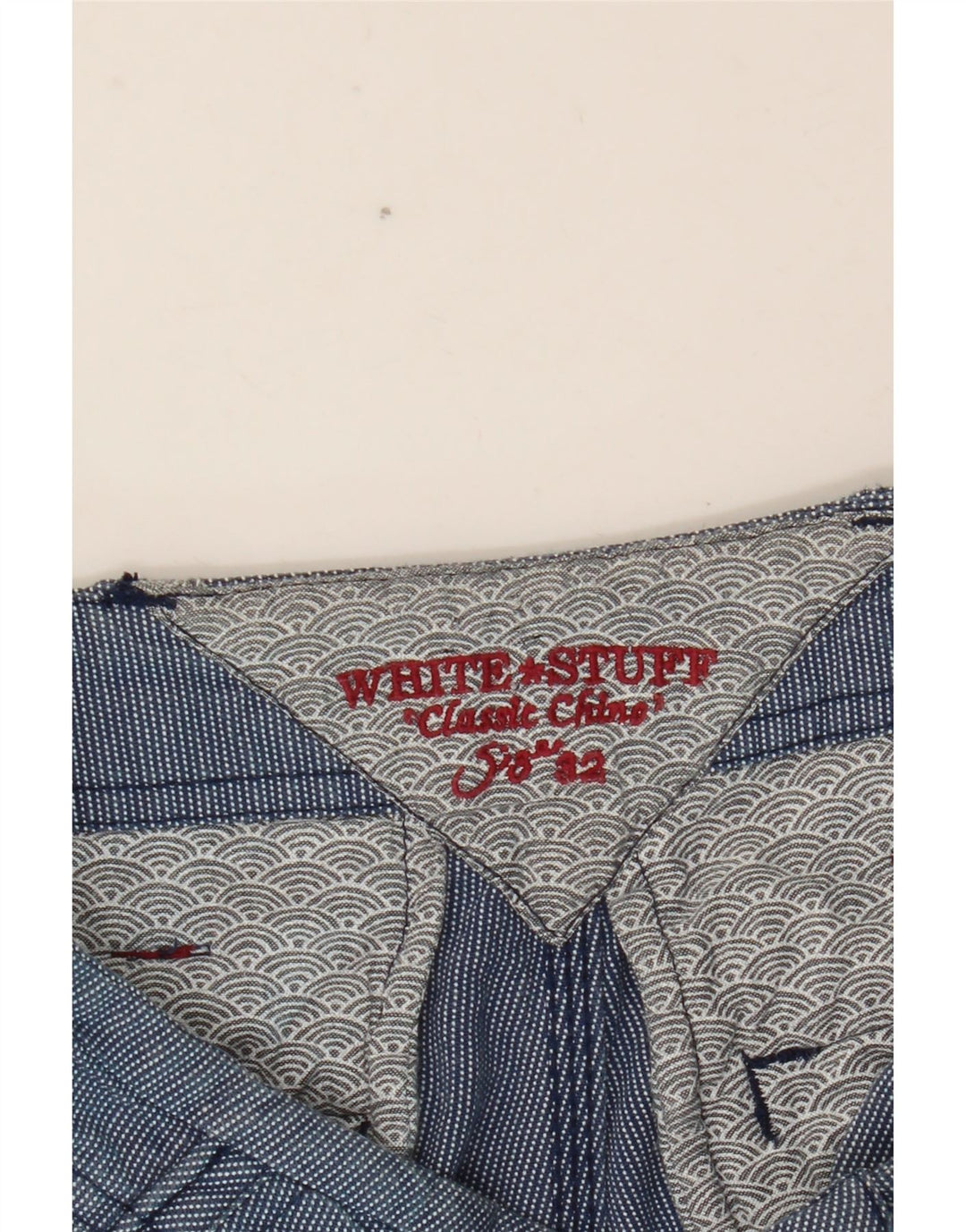 Pantaloncini chino da uomo White Stuff W32 in cotone blu medio