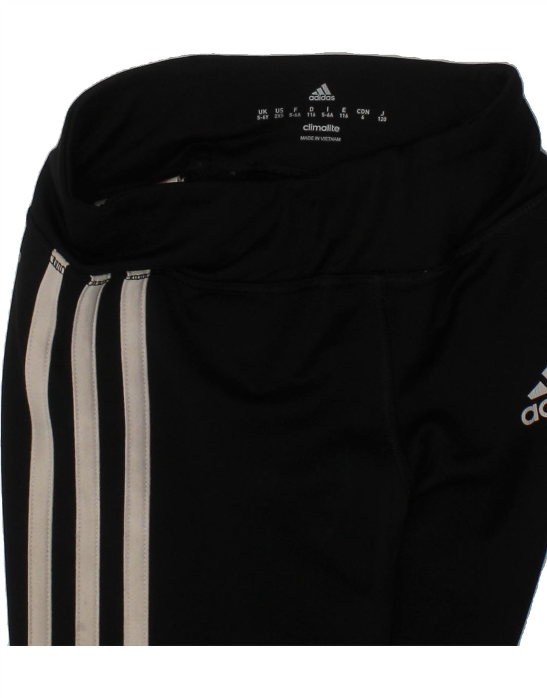 ADIDAS Girls Tracksuit Trousers 5-6 Years Black Polyester Vintage Adidas and Second-Hand Adidas from Messina Hembry 