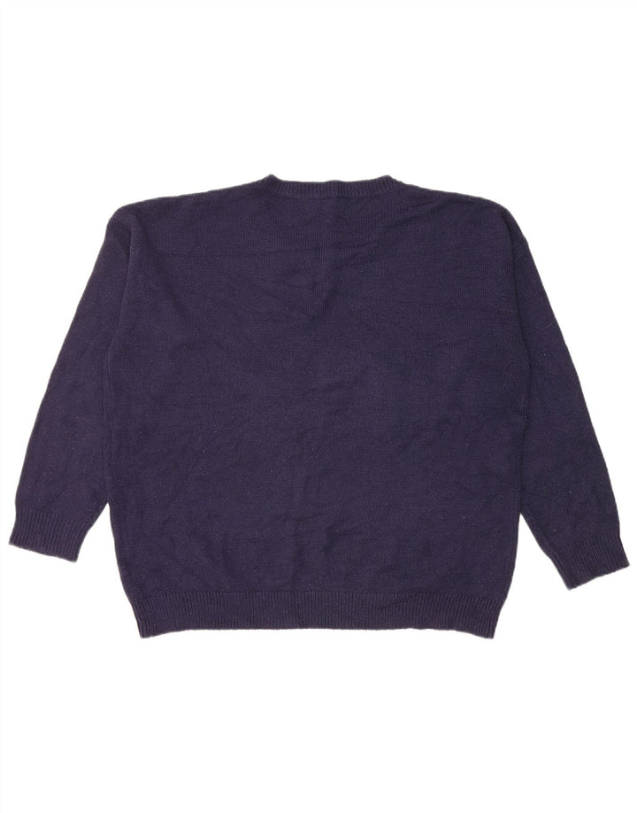 Maglione maglione girocollo da donna Marks & Spencer UK 16 grande blu navy