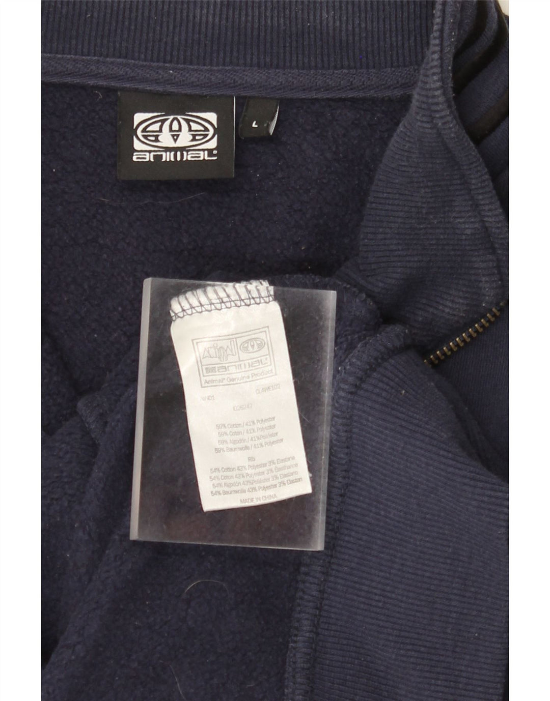 ANIMAL Giacca da tuta da uomo di grandi dimensioni in cotone blu navy