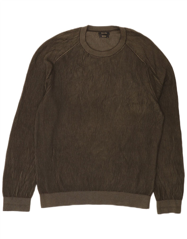 Maglione maglione girocollo da uomo Massimo Dutti XL cotone kaki